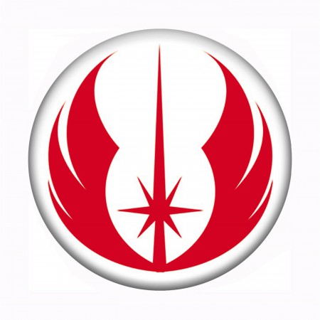 Star Wars Jedi Symbol on White Button