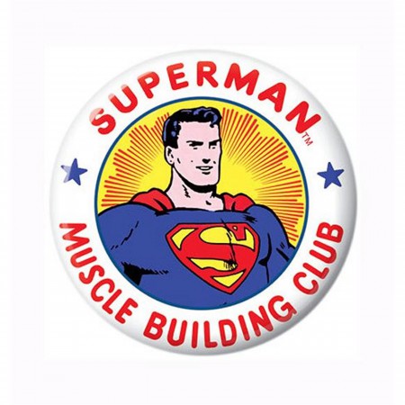 Superman Muscle Building Club Button