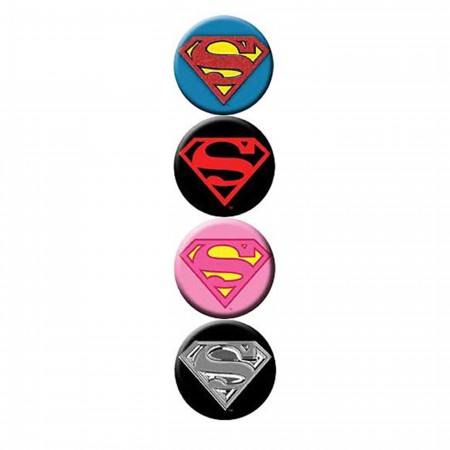 Superman Symbol 4 Button Set