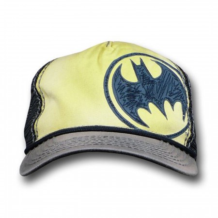 Batman Adjustable Trucker Stiched Yellow Hat