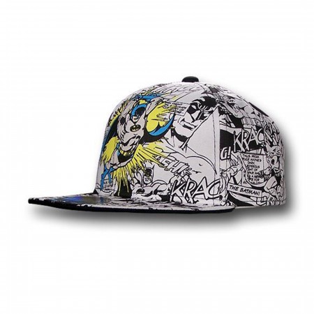 Batman Youth Comic Flat Billed Baseball Cap