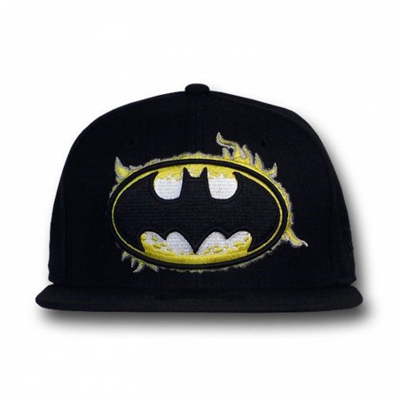 Batman Enflamed Symbol 59Fifty Flat Billed Hat