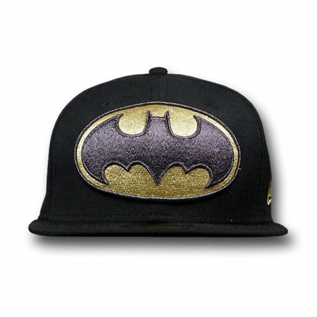 Batman Metallic Gold 59Fifty Black Flat Bill Hat