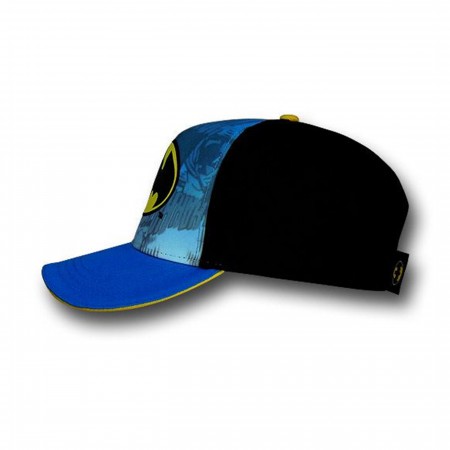 Batman Symbol and Blue Print Kids Adjustable Hat