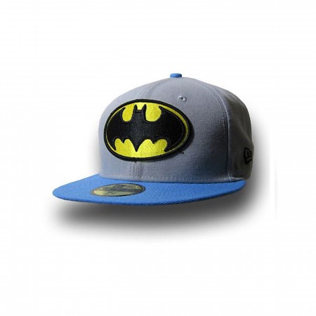 Batman 59Fifty Sym Gray with Blue Flat Bill Hat