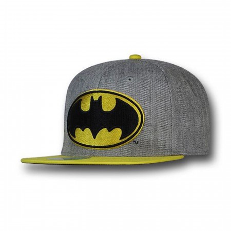 Batman Symbol Heather Grey Adjustable Hat