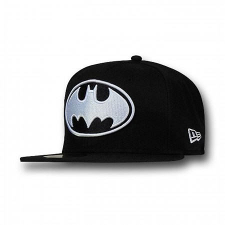 Batman Symbol White Black 59Fifty Hat