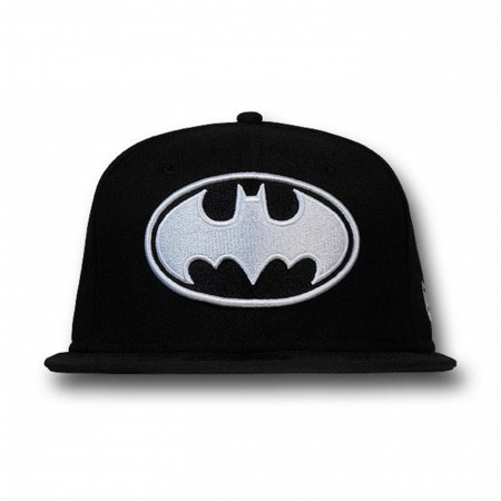 Batman Symbol White Black 59Fifty Hat