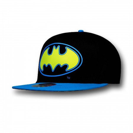 Batman Yellow Symbol Sublimated Blue Bill Hat