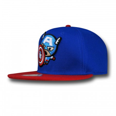 Captain America Kawaii Blue Snapback Cap