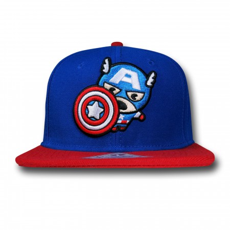 Captain America Kawaii Blue Snapback Cap
