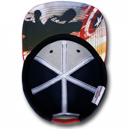 Captain America Star Sublimated Red Bill Cap