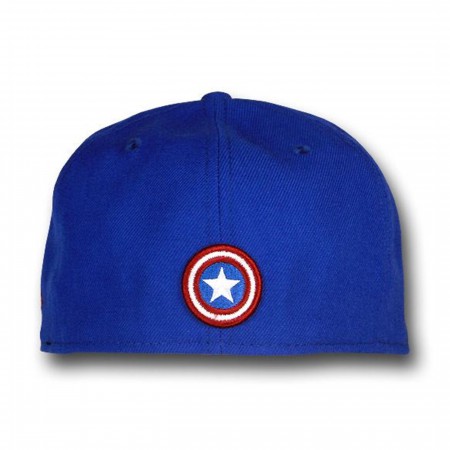 Captain America Enflamed Symbol 59Fifty Blue Flat Billed Cap