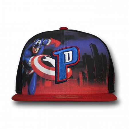 Captain America Detroit Pistons 59Fifty Flat Billed Cap