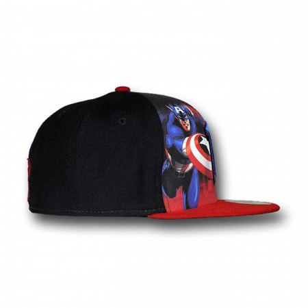 Captain America Detroit Pistons 59Fifty Flat Billed Cap