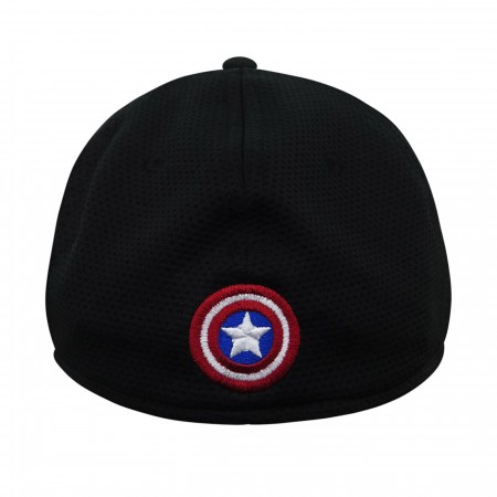 Captain America Shield Black 39Thirty Fitted Hat