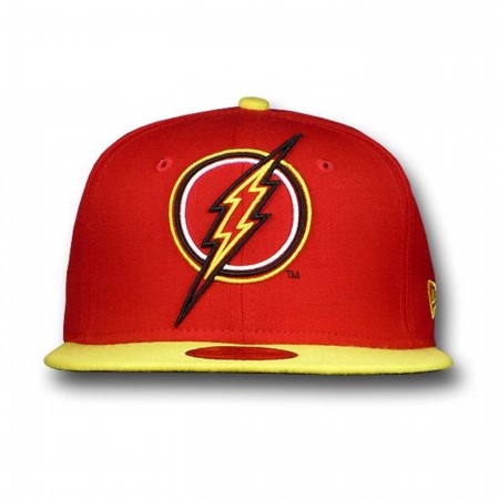 Flash Outline 59Fifty Red Yellow Flat Bill Cap