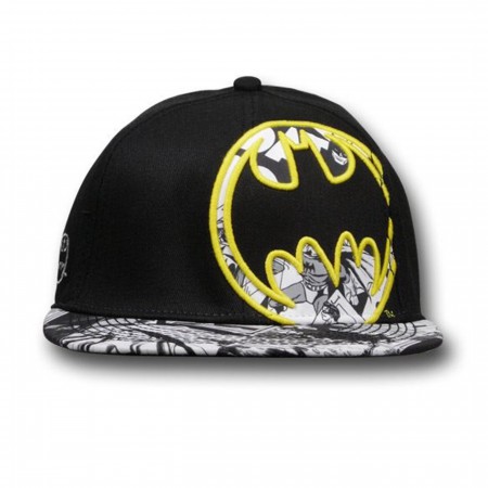 Batman Embroidered Side Signal Flat Bill Hat