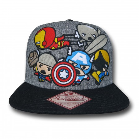 Marvel Kawaii Group Grey Snapback Cap