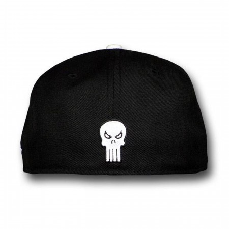 Punisher Outline 59Fifty Black White Flat Bill Cap