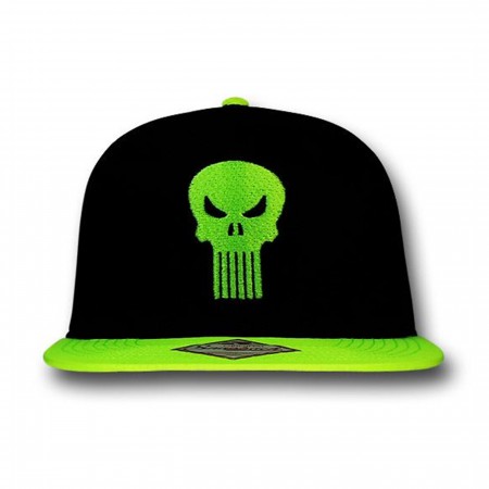 Punisher 2-Tone Neon Skull Black Snapback Cap