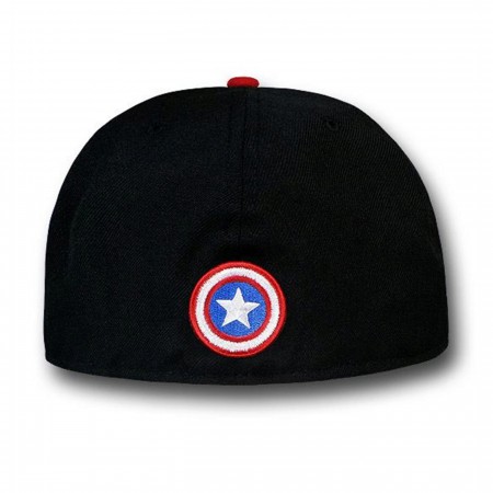 Captain America Shield Fill Logo 59Fifty Flat Bill Cap