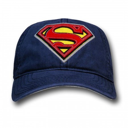 Superman Fading Blue Sewn Symbol Buckle Cap