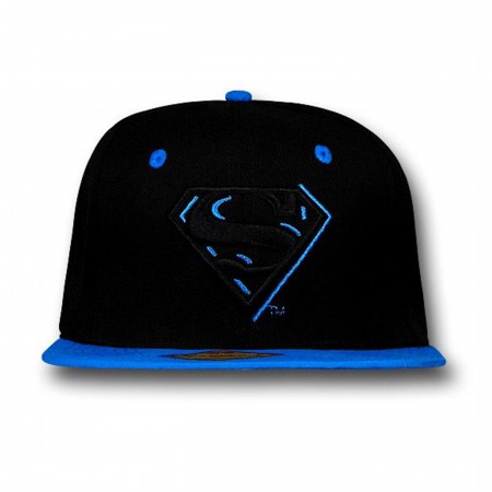 Superman 2Tone Neon on Black Snapback Cap