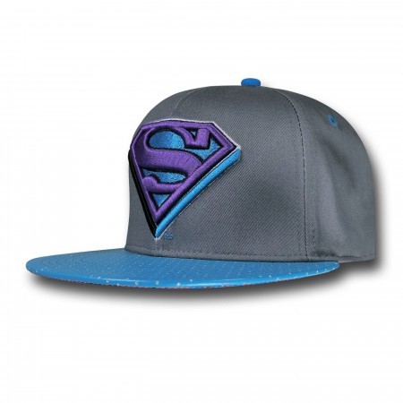 Superman 3D Logo Sublimated Brim Cap