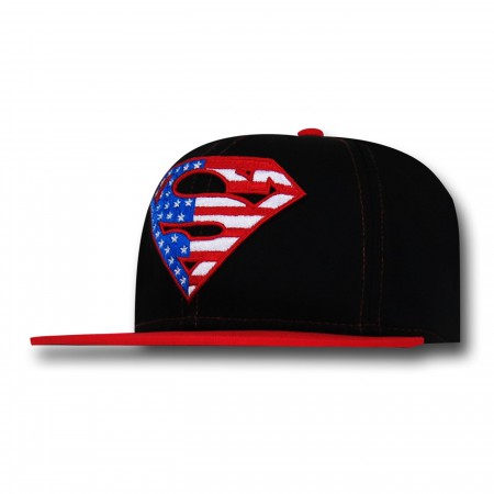 Superman American Flag Symbol Snapback Cap