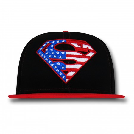 Superman American Flag Symbol Snapback Cap