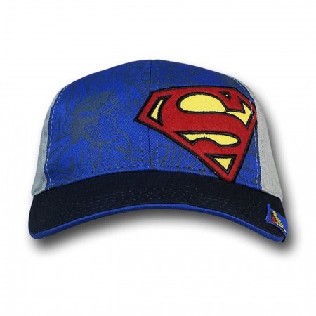 Superman Kids Big Symbol Blue/Grey Cap