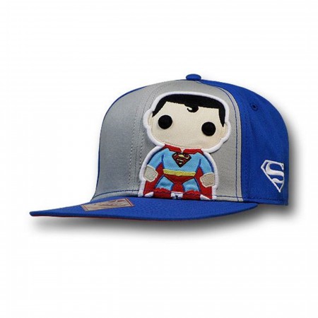 Superman Blue & Grey Pop Heroes Snapback Flat Bill Cap