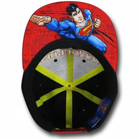 Superman Embroidered Logo Snapback Cap