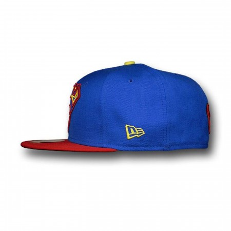 Superman Outline 59Fifty Blue Red Flat Bill Cap