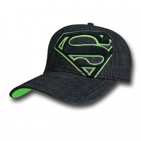 Superman Neon Green Symbol Flex Cap