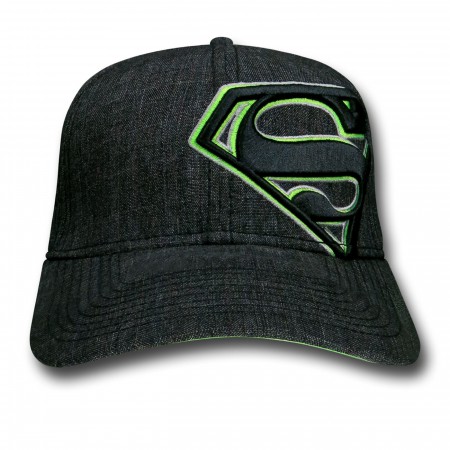 Superman Neon Green Symbol Flex Cap