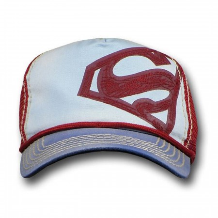 Superman Stitched Blue Trucker Cap