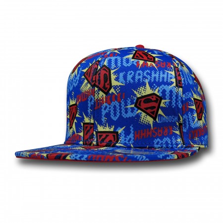 Superman Sublimated POW KRASHHH Cap