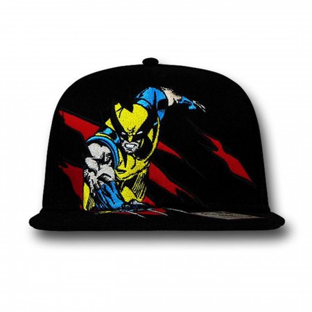 Wolverine Red Slash Black Snapback Cap