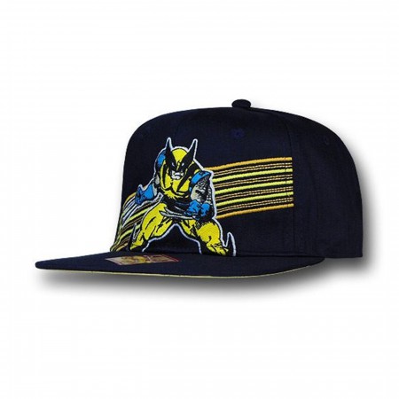 Wolverine Retro Image and Stripes Snapback Cap
