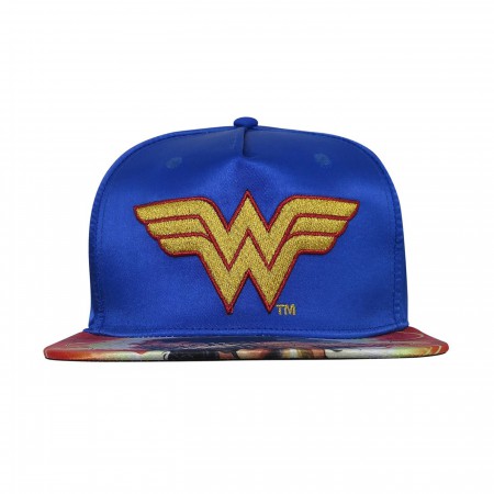 Wonder Woman Sublimated Bill Snapback Hat