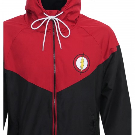 Flash Red & Black Women's Hooded Windbreaker