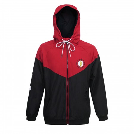 Flash Red & Black Women's Hooded Windbreaker