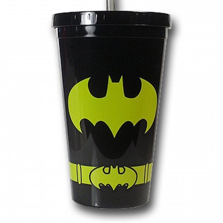 Batman Black Costume Acrylic Cold Cup w/Lid