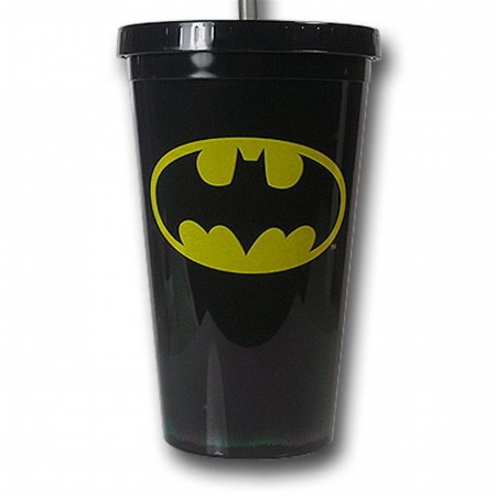 Batman Symbol Black 18oz Acrylic Cold Cup