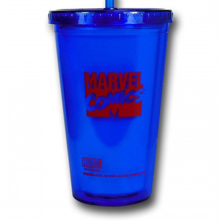 Spiderman Blue Acrylic Cold Cup w/Lid