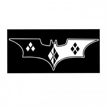 Harley Quinn Bat Symbol White Decal