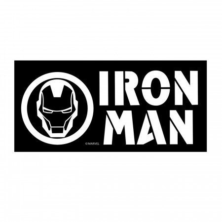 Iron Man Text & Symbol White Decal