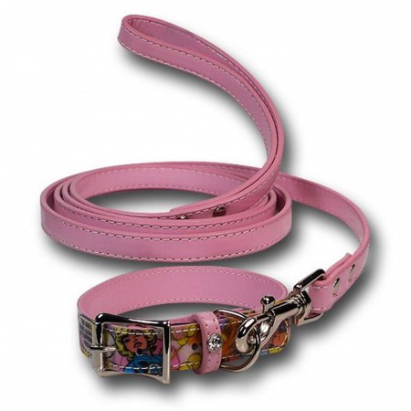 Marvel Heroines Pink Dog Collar/Leash